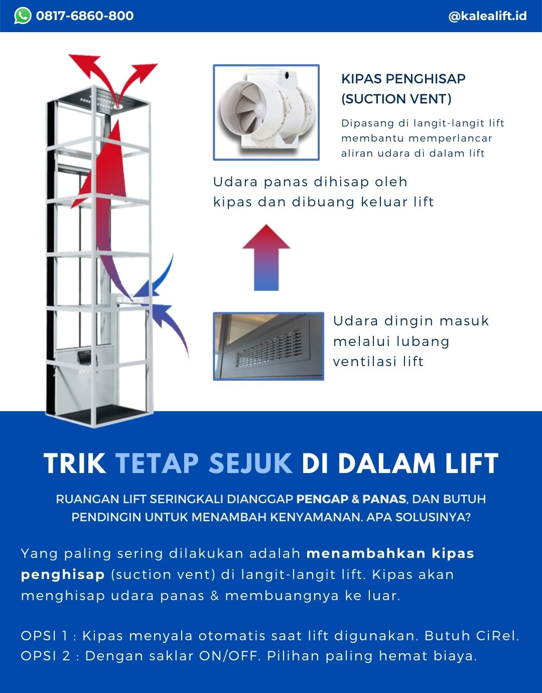 tetap sejuk di dalam lift rumah