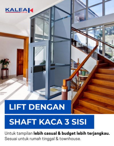 pasang lift rumah shaft 3 kaca