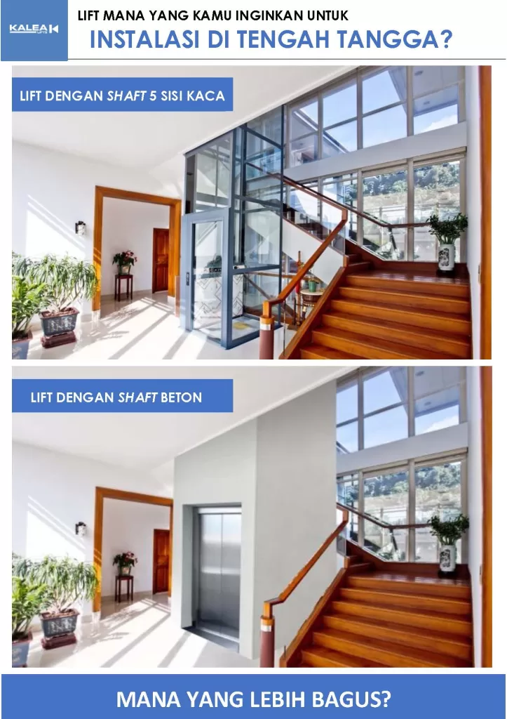 Komparasi desain lift kalea dengan lift konvensional